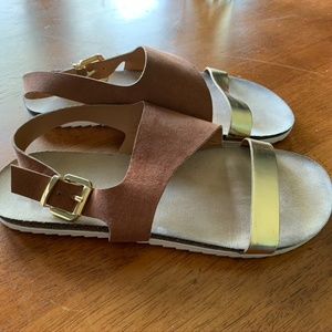 Kenneth Cole Gold Brown Slingback Sandal 8.5